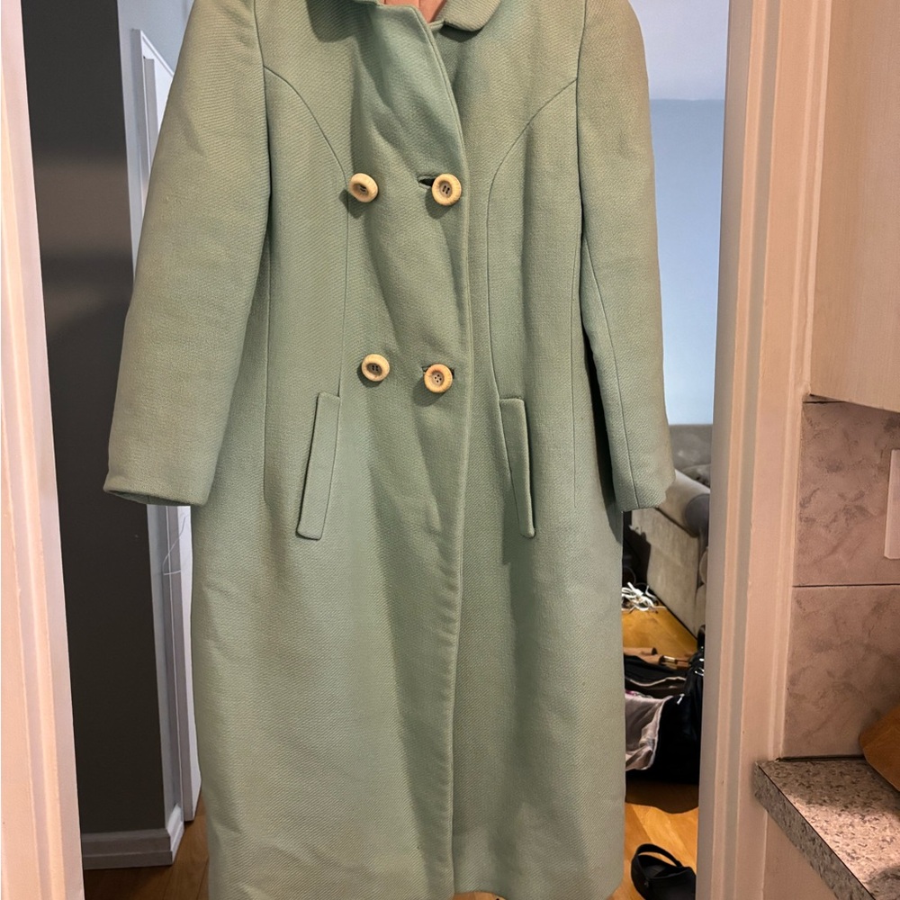 Mint Green Double-Breasted Coat